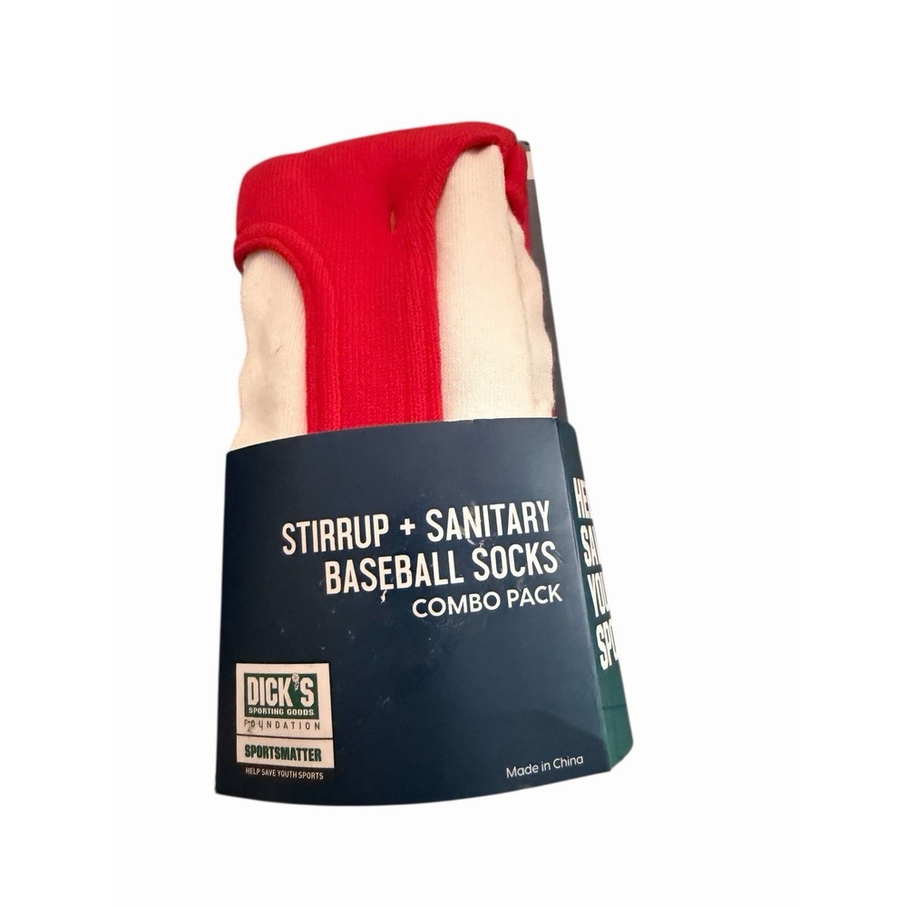 DSG‎ Stirrup & Sanitary Baseball Socks Combo Red Youth Medium Shoe 4-8 NWT